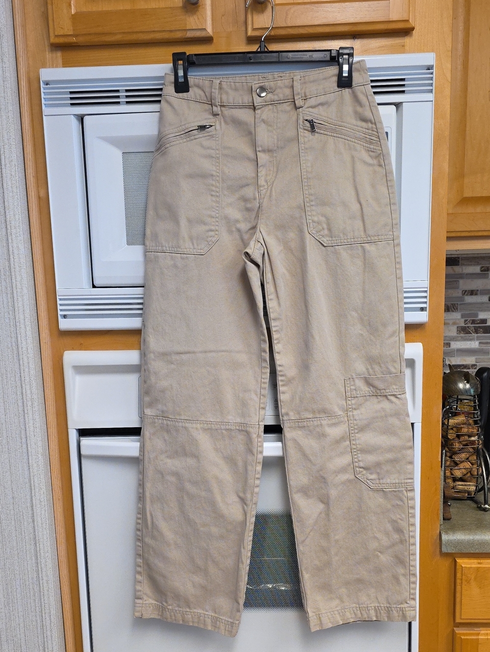 H&M Women's Beige Cargo Pants, Size 2